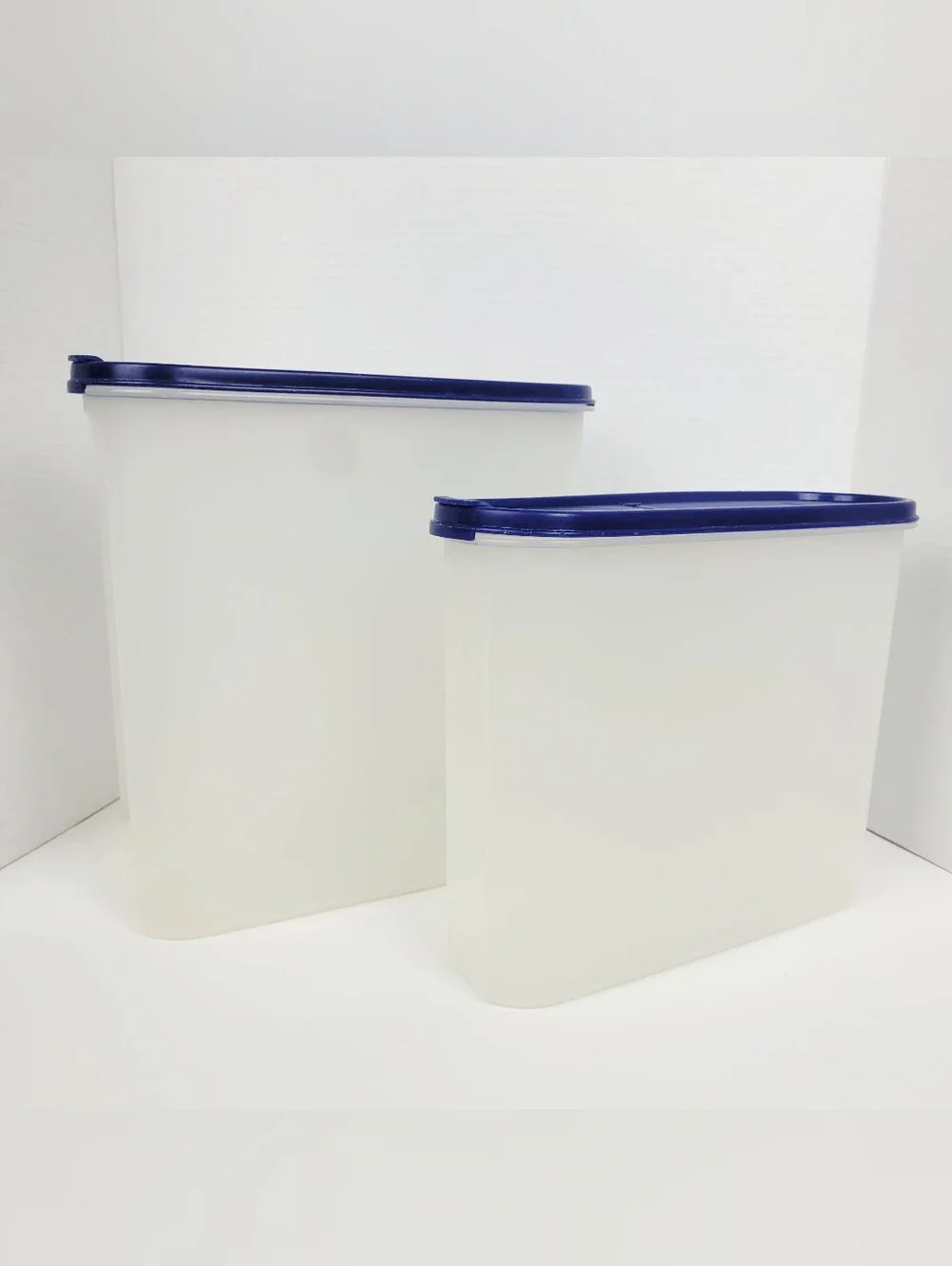 Vtg 90s~Tupperware 2239E~2351C~Modular Mates w/Blue Lids~Dry Food Pantry Keeper